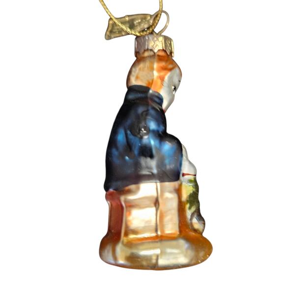 Christopher Radko Seated Figure Ornament Handblown Glass 2.5" Vintage - Picture 4 of 6
